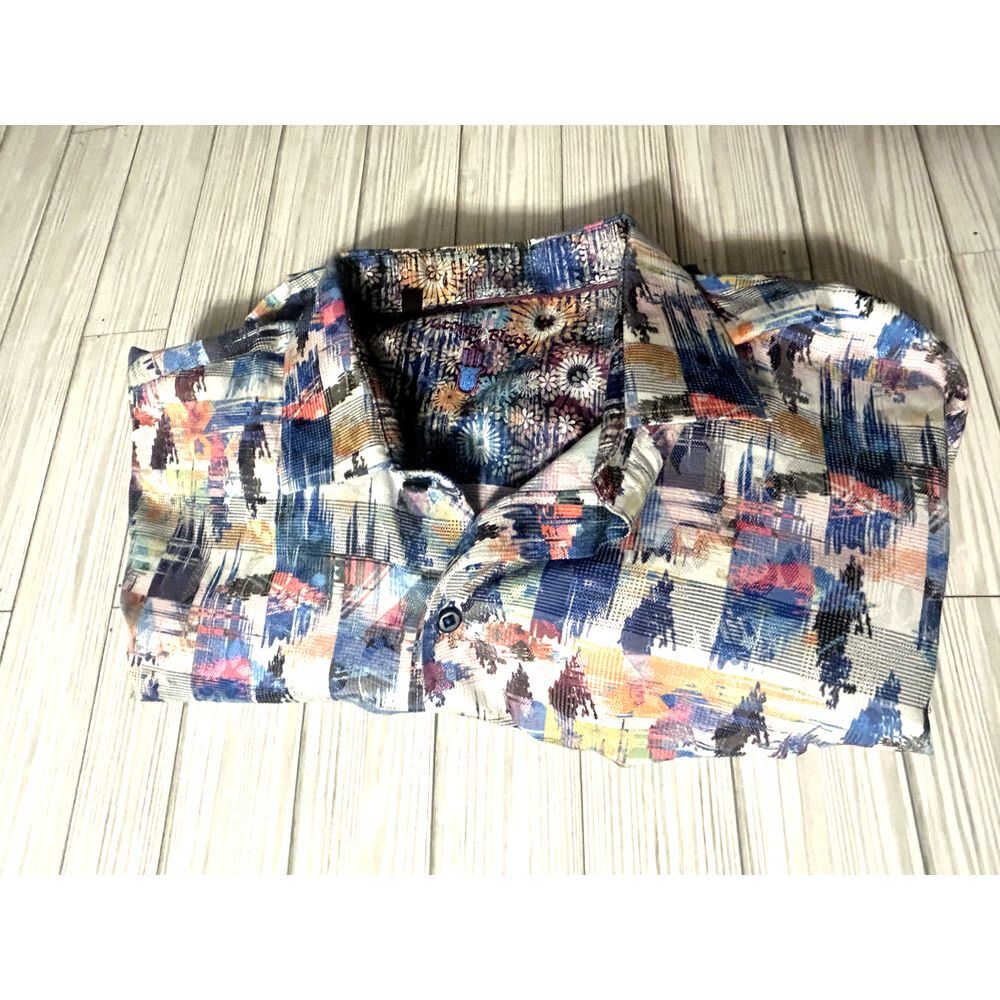 Visconti Black Men's‎ Multicolor Button Up Long Sleeve Shirt Size Medium